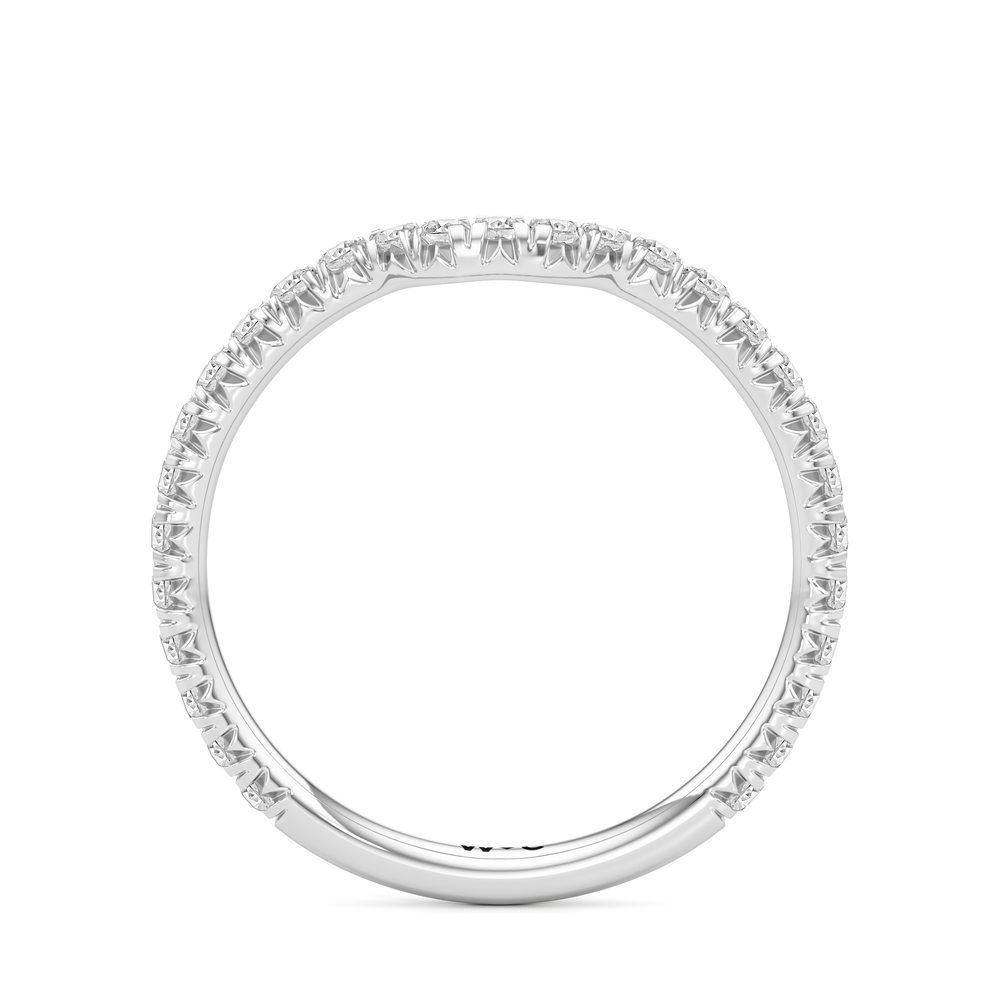 The Petaline Wedding Band with Platinum Cut Diamond in 14KT Platinum view 2
