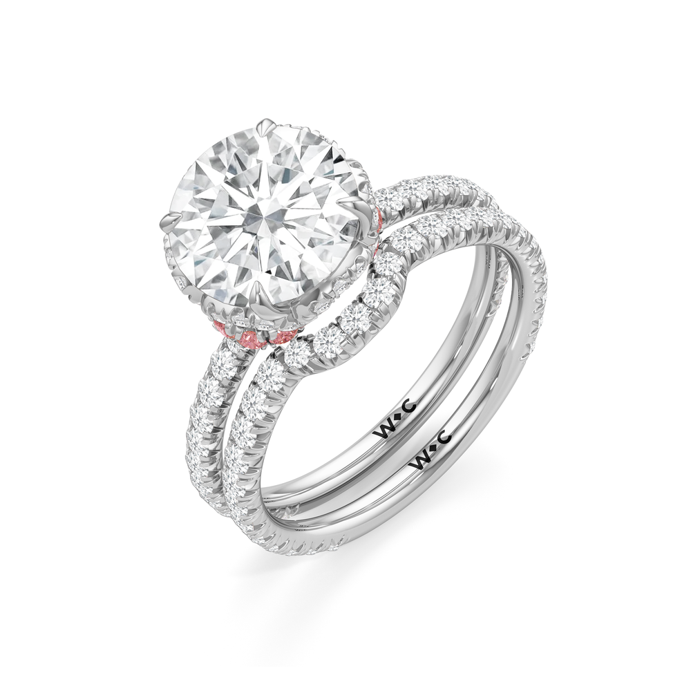 The Petaline Ring with Round Cut Diamond in 14KT Platinum view 4
