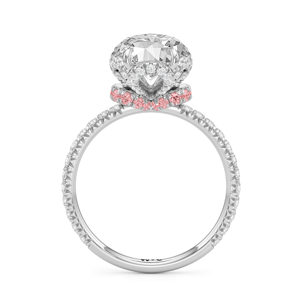 The Petaline Ring with Oval Cut Diamond in 14KT Platinum view 2
