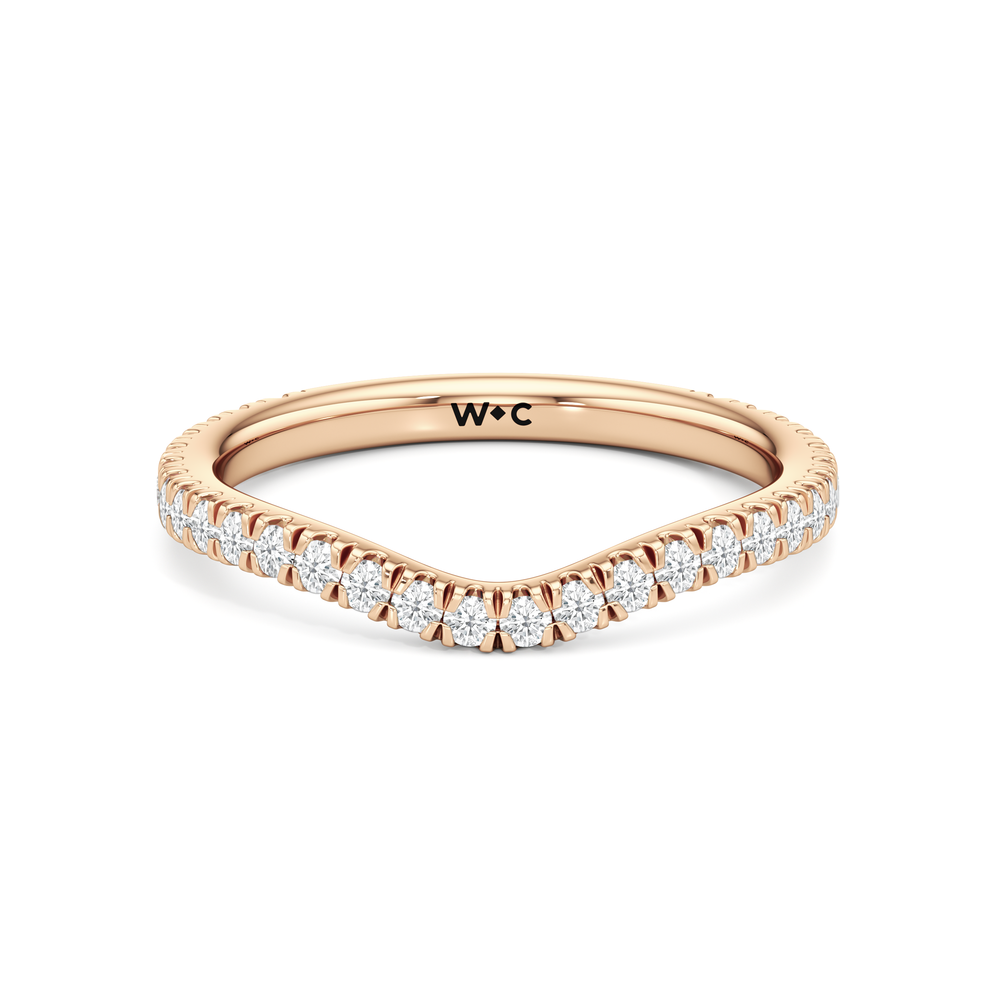 The Dahlia Wedding Band with 18KT Rose Gold Cut Diamond in 14KT Rose Gold view 1

