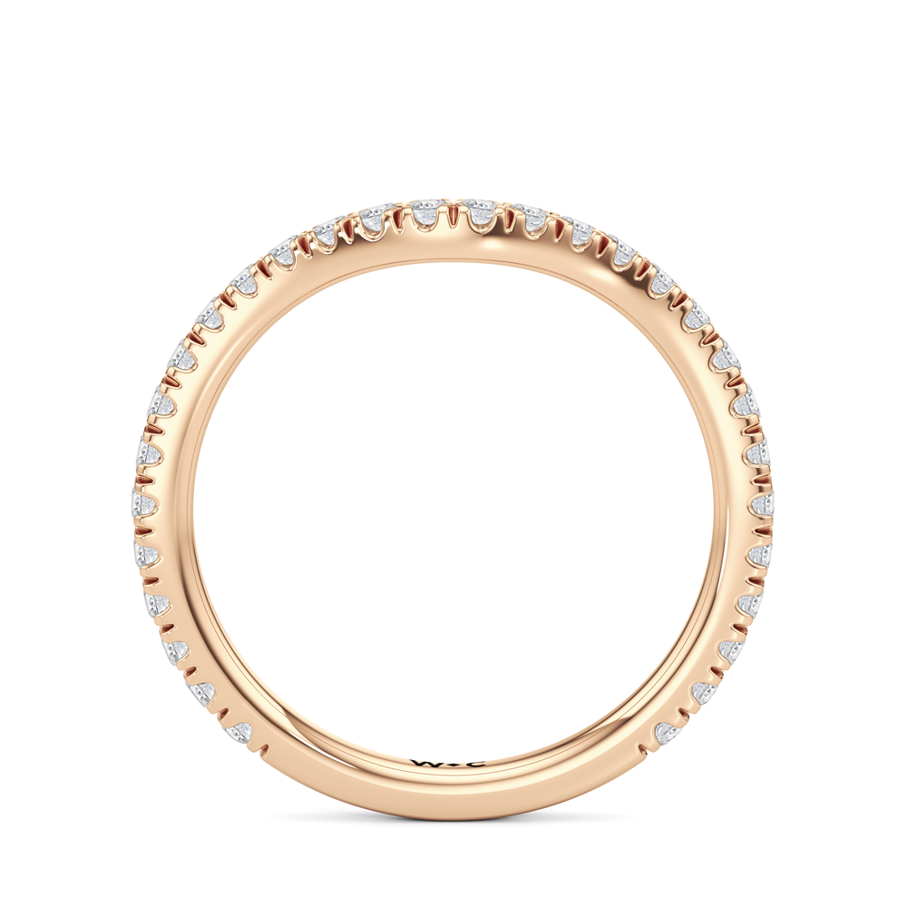 The Dahlia Wedding Band with 18KT Rose Gold Cut Diamond in 14KT Rose Gold view 2
