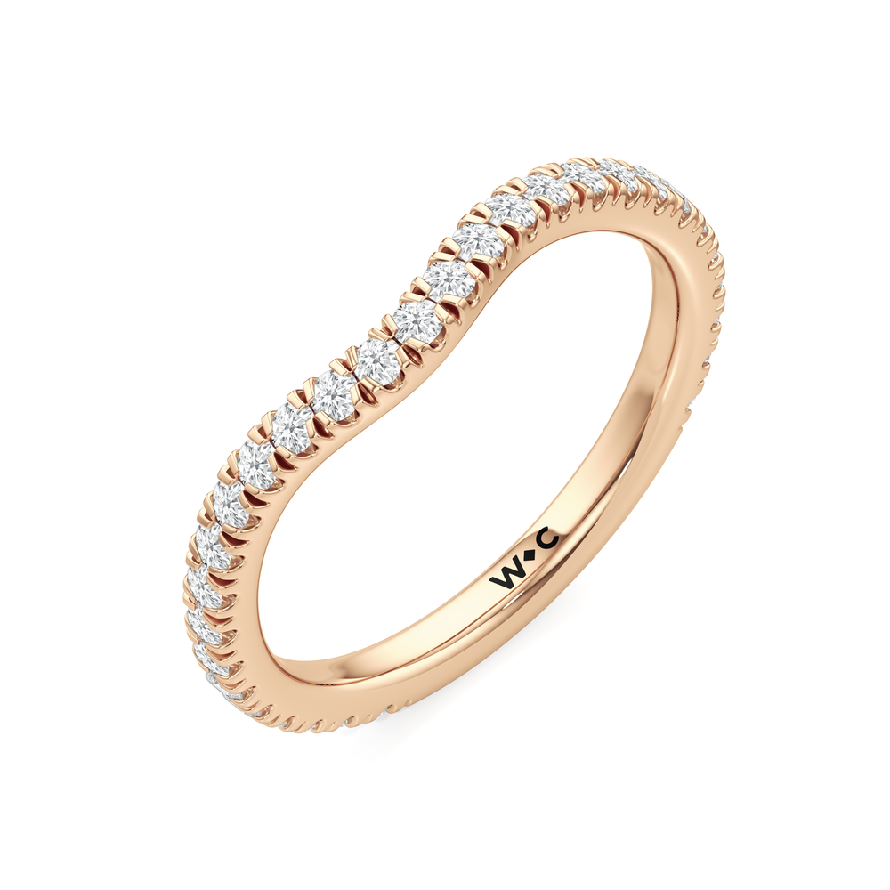 The Dahlia Wedding Band with 18KT Rose Gold Cut Diamond in 14KT Rose Gold view 4
