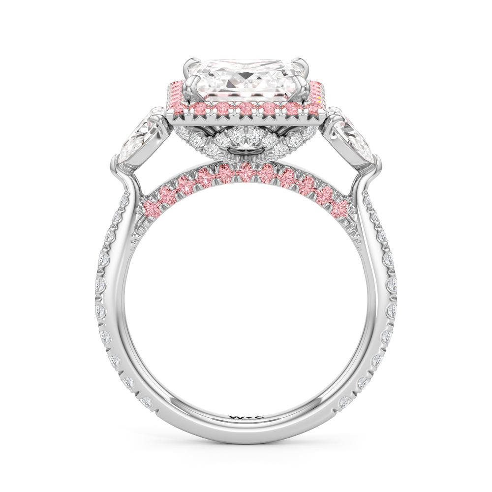 The Dahlia Ring with Princess Cut Diamond in 14KT Platinum view 2
