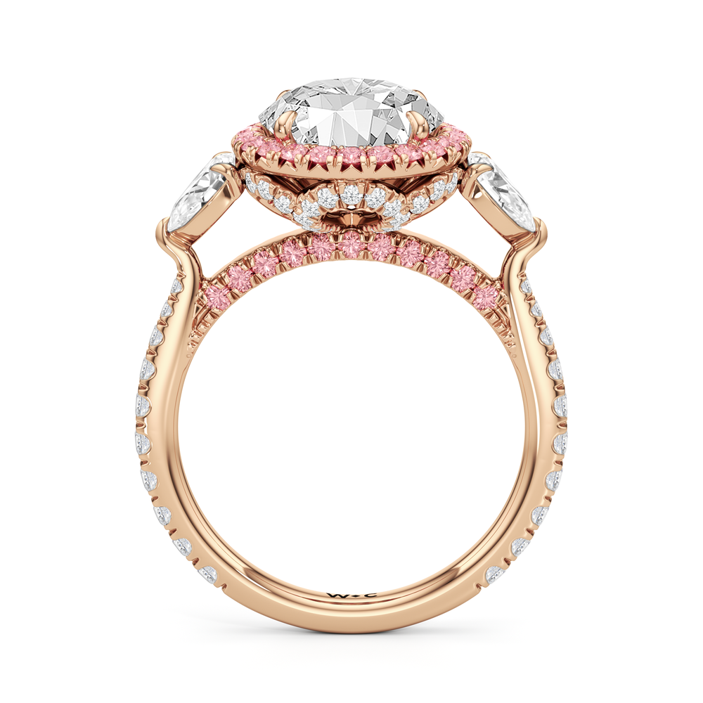 The Dahlia Ring with Round Cut Diamond in 14KT Rose Gold view 2
