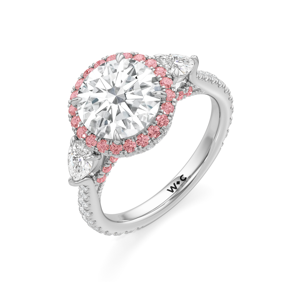 The Dahlia Ring with Round Cut Diamond in 14KT Platinum view 3
