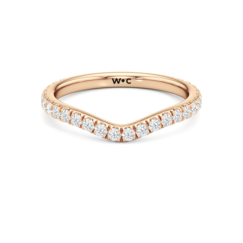 The Rosaline Wedding Band with 18KT Rose Gold Cut Diamond in 14KT Rose Gold view 1
