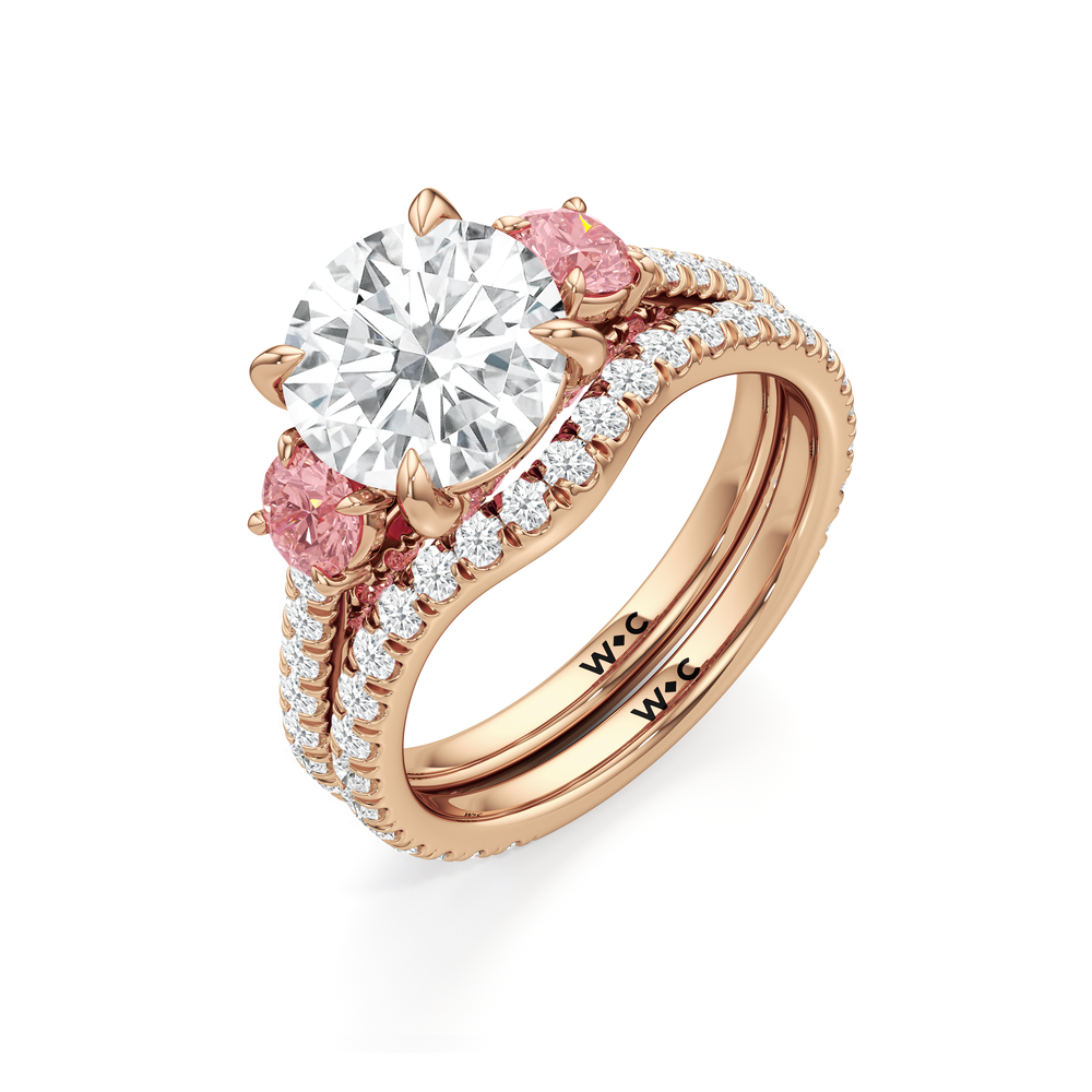 The Rosaline Ring with Emerald Cut Diamond in 14KT Rose Gold view 4
