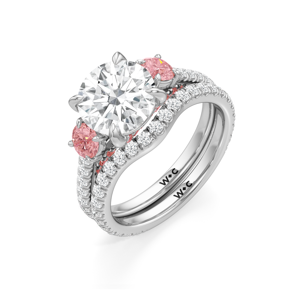 The Rosaline Ring with Oval Cut Diamond in 14KT Platinum view 4
