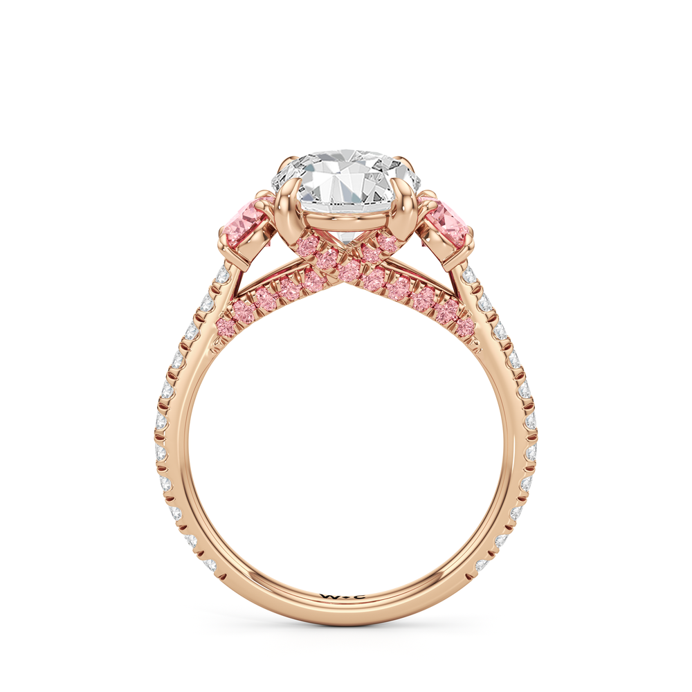 The Rosaline Ring with Oval Cut Diamond in 14KT Rose Gold view 2
