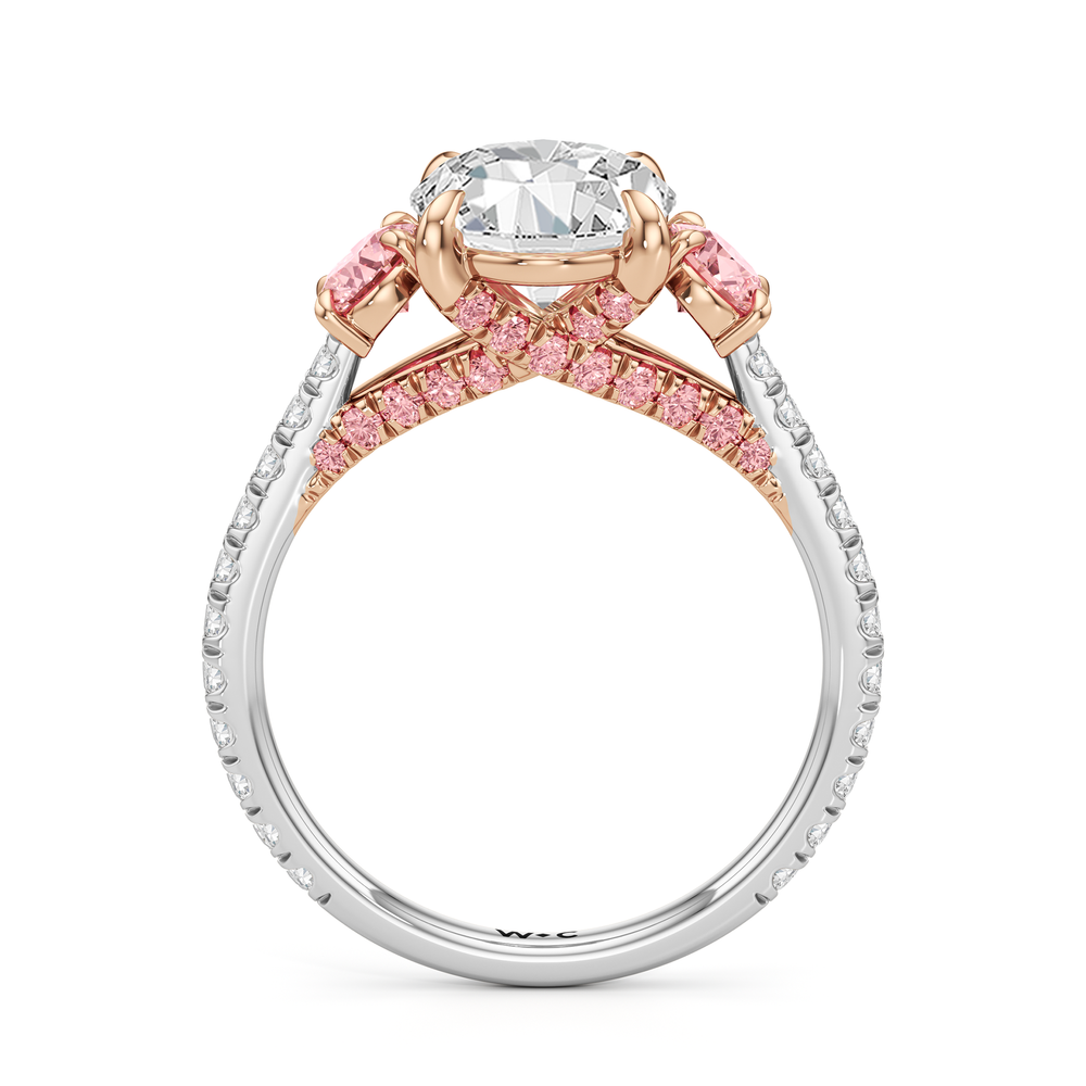 Oval Cut The Rosaline Ring with Lab Grown Diamond in 14KT White & Rose Gold view 2
