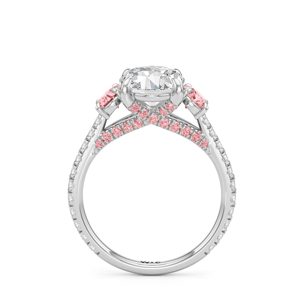 The Rosaline Ring with Oval Cut Diamond in 14KT Platinum view 2
