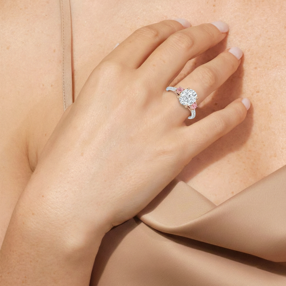 Model Wearing The Rosaline Ring view