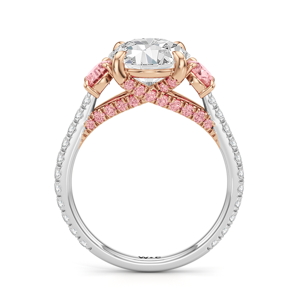 Round Cut The Rosaline Ring with Lab Grown Diamond in 14KT White & Rose Gold view 2
