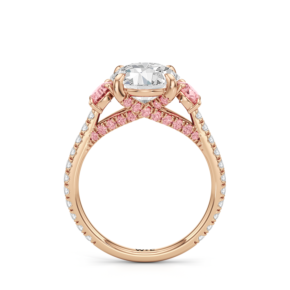 The Rosaline Ring with Round Cut Diamond in 14KT Rose Gold view 2
