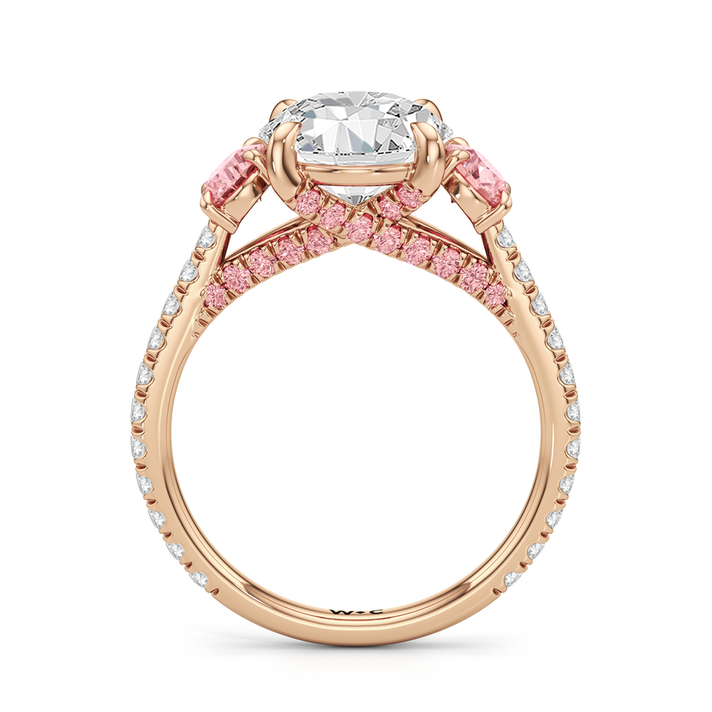 Round Cut The Rosaline Ring with Lab Grown Diamond in 14KT Rose Gold view 2
