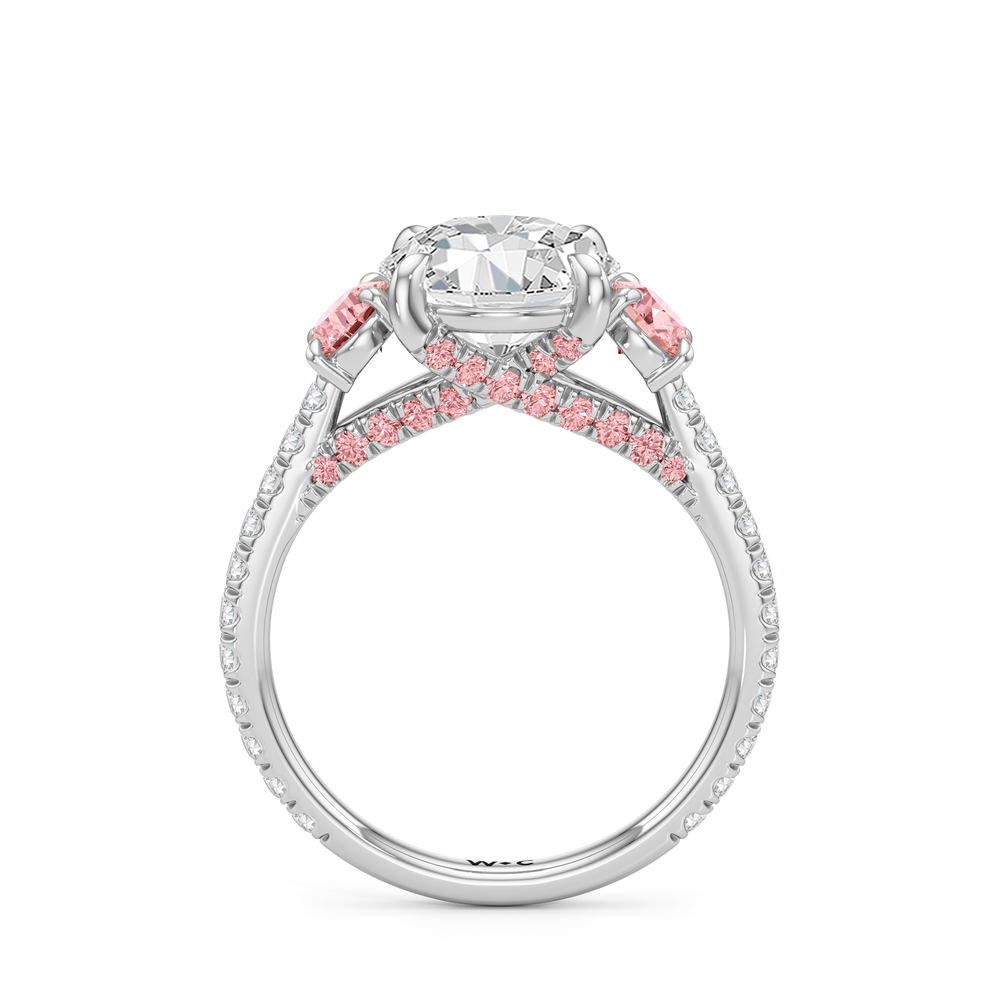 The Rosaline Ring with Round Cut Diamond in 14KT White & Rose Gold view 2
