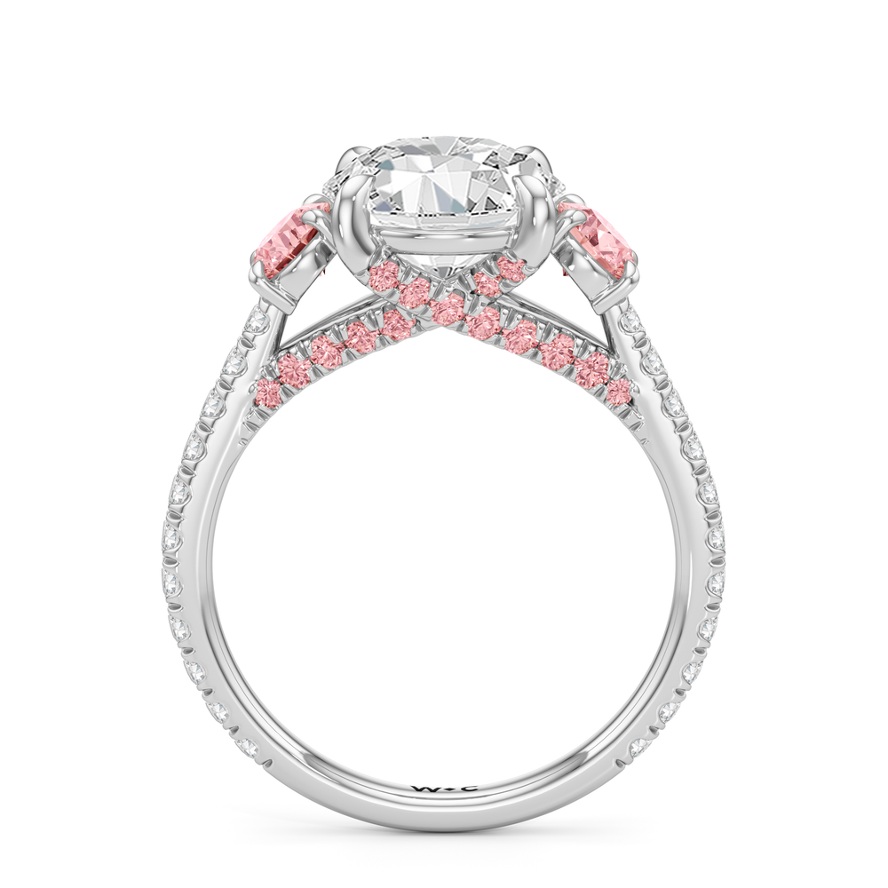 The Rosaline Ring with Round Cut Diamond in 14KT Platinum view 2
