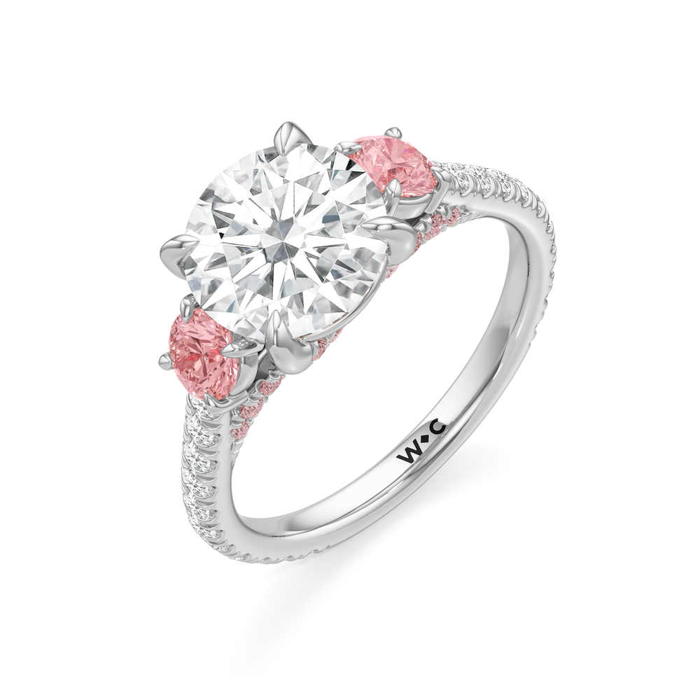 The Rosaline Ring with Round Cut Diamond in 14KT Platinum view 3
