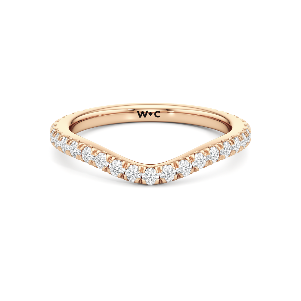The Surrey Diamond Wedding Band with 18KT Rose Gold Cut Diamond in 14KT Rose Gold view 1
