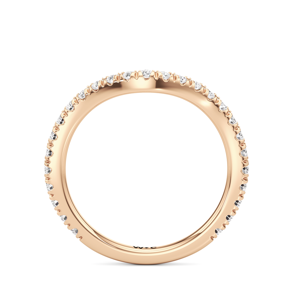 The Surrey Diamond Wedding Band with 18KT Rose Gold Cut Diamond in 14KT Rose Gold view 2
