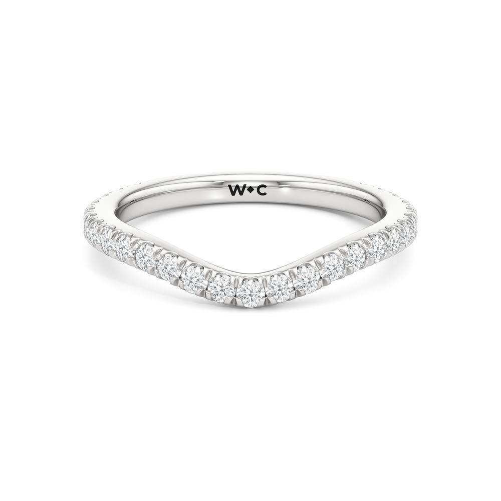 The Surrey Diamond Wedding Band with Platinum Cut Diamond in 14KT Platinum view 1

