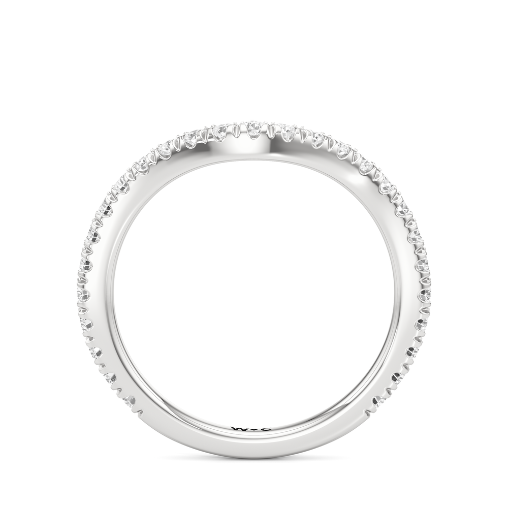 The Surrey Diamond Wedding Band with Platinum Cut Diamond in 14KT Platinum view 2
