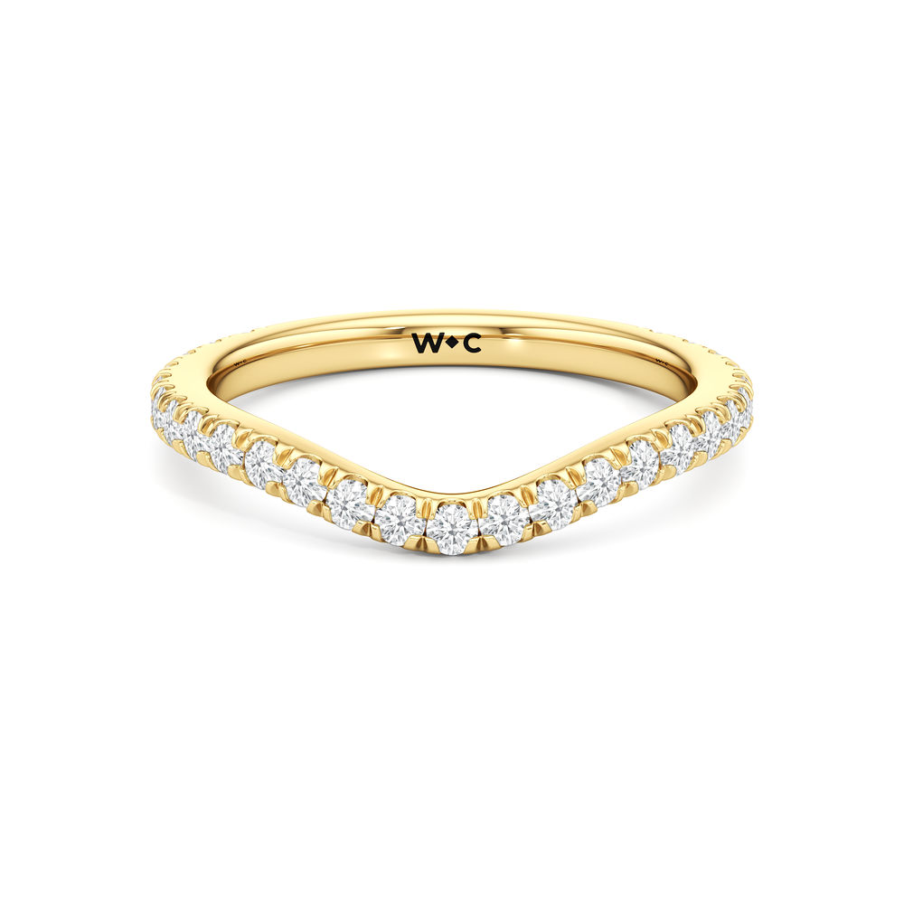 The Surrey Diamond Wedding Band with 18KT Yellow Gold Cut Diamond in 14KT Yellow Gold view 1
