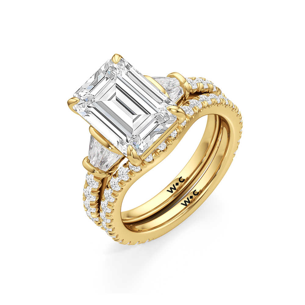 The Surrey Diamond Wedding Band with 18KT Yellow Gold Cut Diamond in 14KT Yellow Gold view 3
