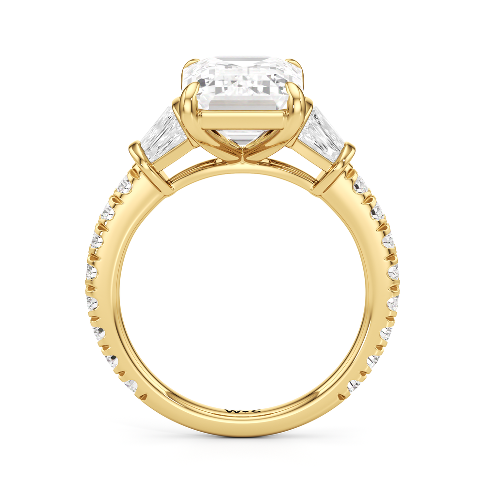 The Surrey Ring with Emerald Cut Diamond in 14KT Yellow Gold view 3
