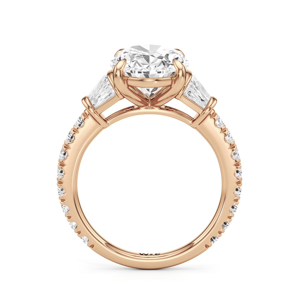 The Surrey Ring with Oval Cut Diamond in 14KT Rose Gold view 3
