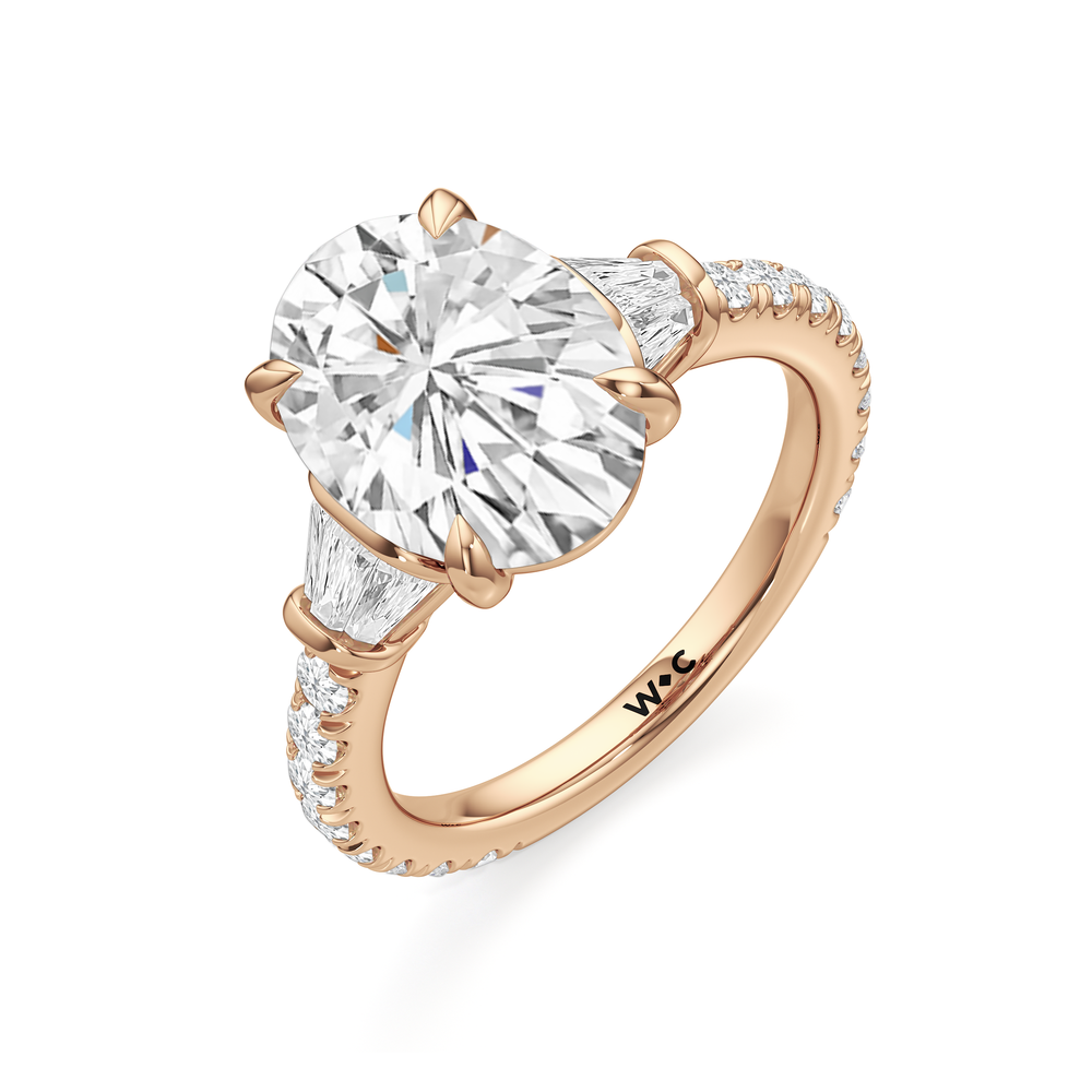 The Surrey Ring with Oval Cut Diamond in 14KT Rose Gold view 4
