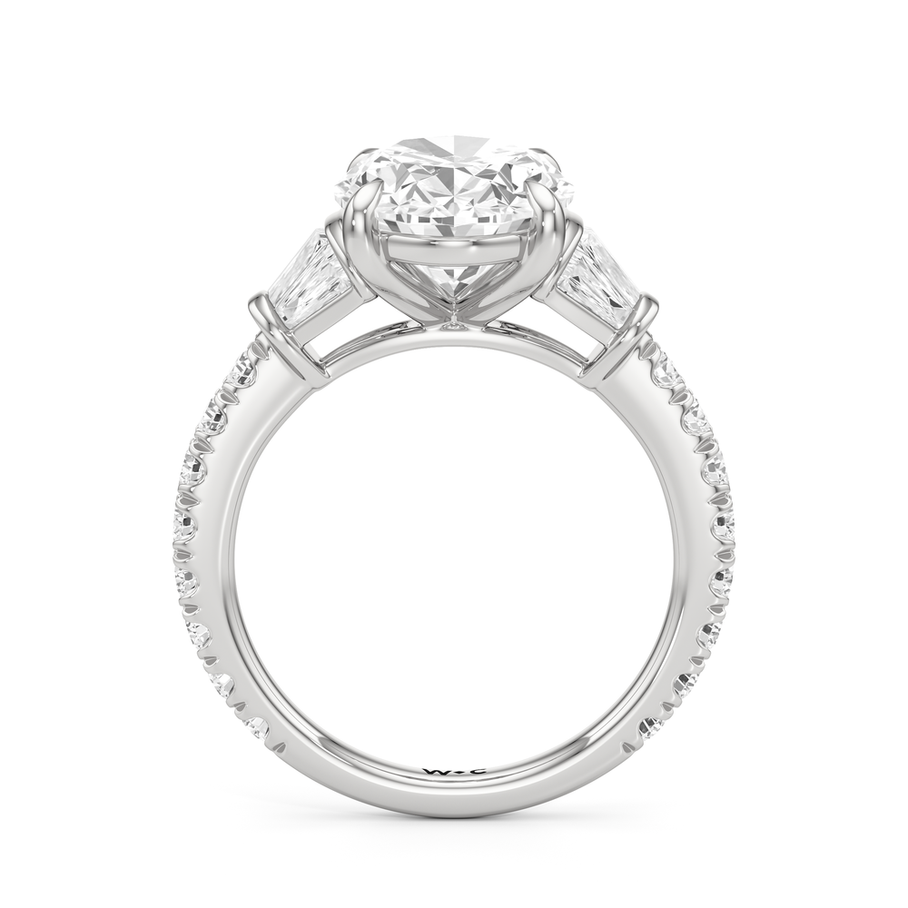 The Surrey Ring with Oval Cut Diamond in 14KT Platinum view 3
