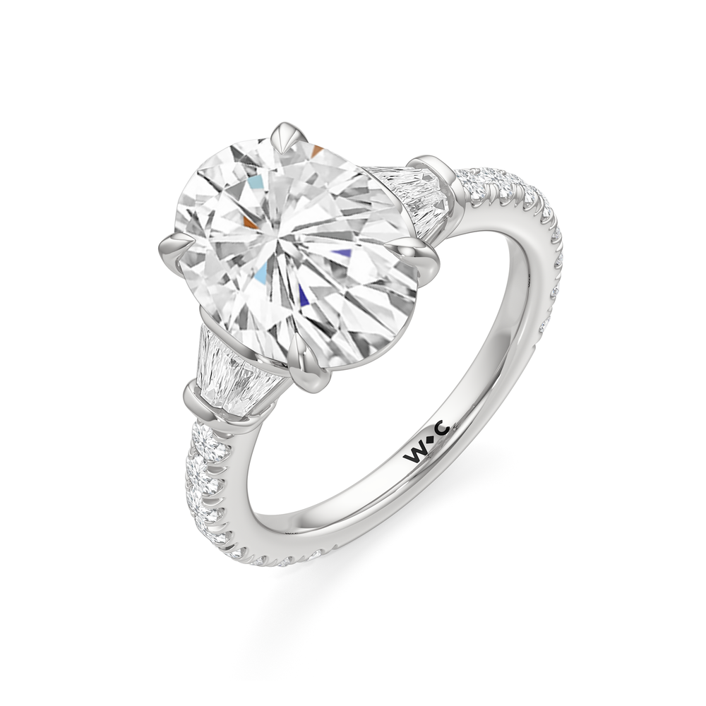 The Surrey Ring with Oval Cut Diamond in 14KT Platinum view 4

