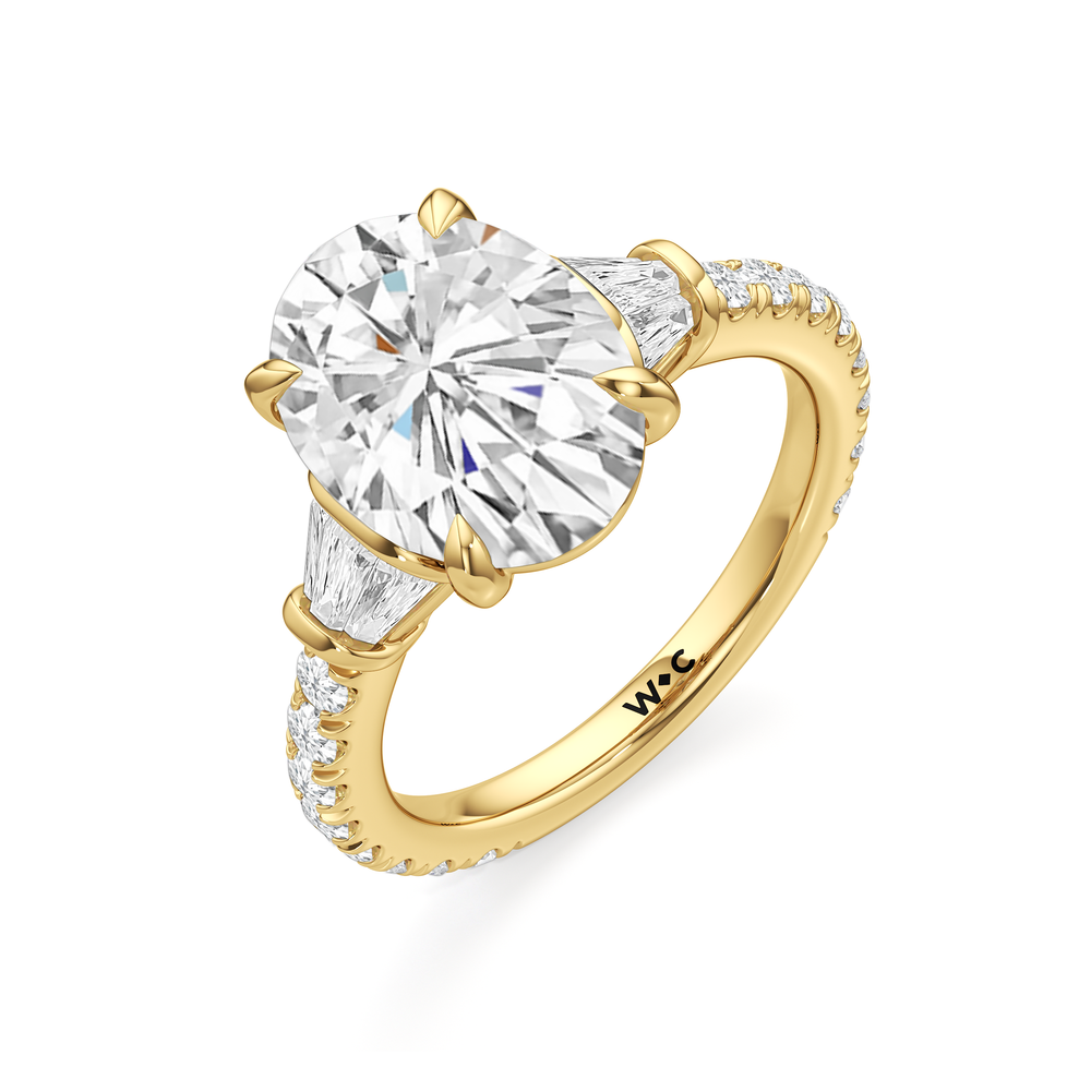 The Surrey Ring with Oval Cut Diamond in 14KT Yellow Gold view 4
