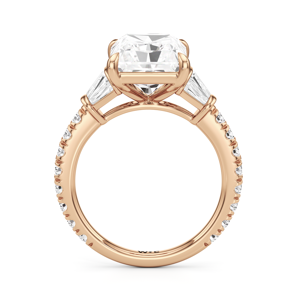 The Surrey Ring with Radiant Cut Diamond in 14KT Rose Gold view 3
