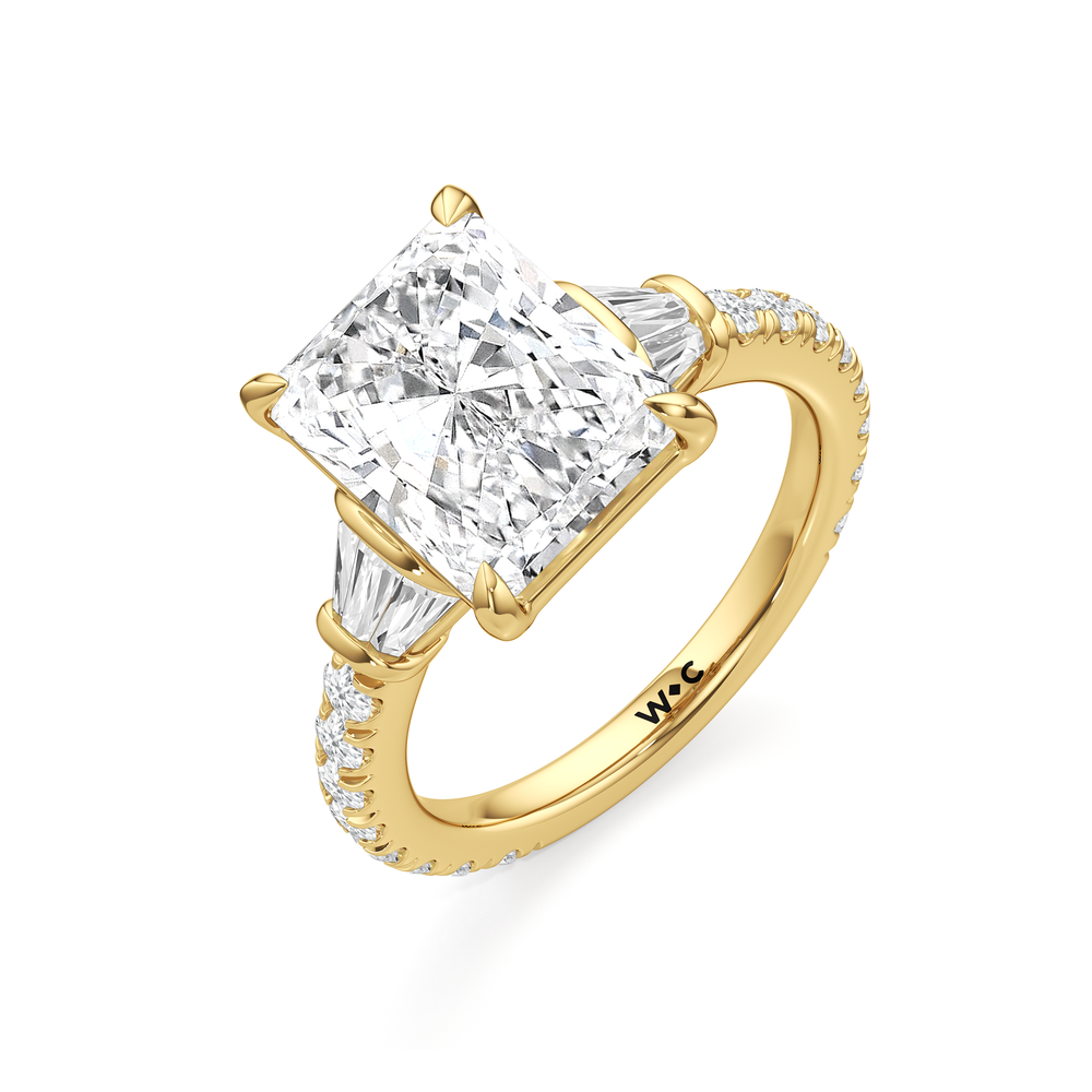 The Surrey Ring with Radiant Cut Diamond in 14KT Yellow Gold view 4
