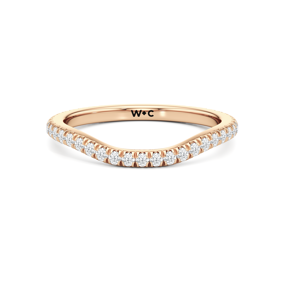 The Lorimer Diamond Wedding Band with 18KT Rose Gold Cut Diamond in 14KT Rose Gold view 1

