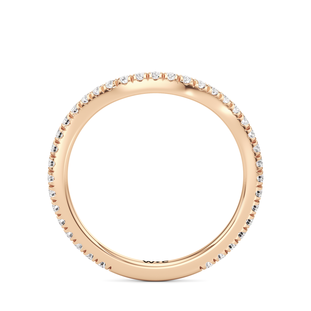 The Lorimer Diamond Wedding Band with 18KT Rose Gold Cut Diamond in 14KT Rose Gold view 2

