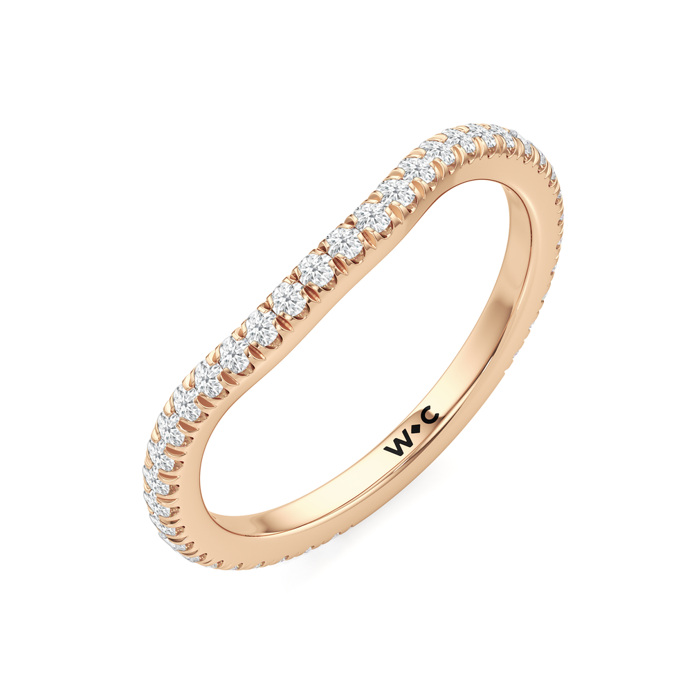 The Lorimer Diamond Wedding Band with 18KT Rose Gold Cut Diamond in 14KT Rose Gold view 4
