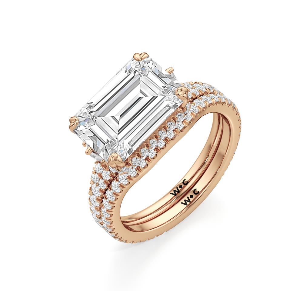 The Lorimer Diamond Wedding Band with 18KT Rose Gold Cut Diamond in 14KT Rose Gold view 3
