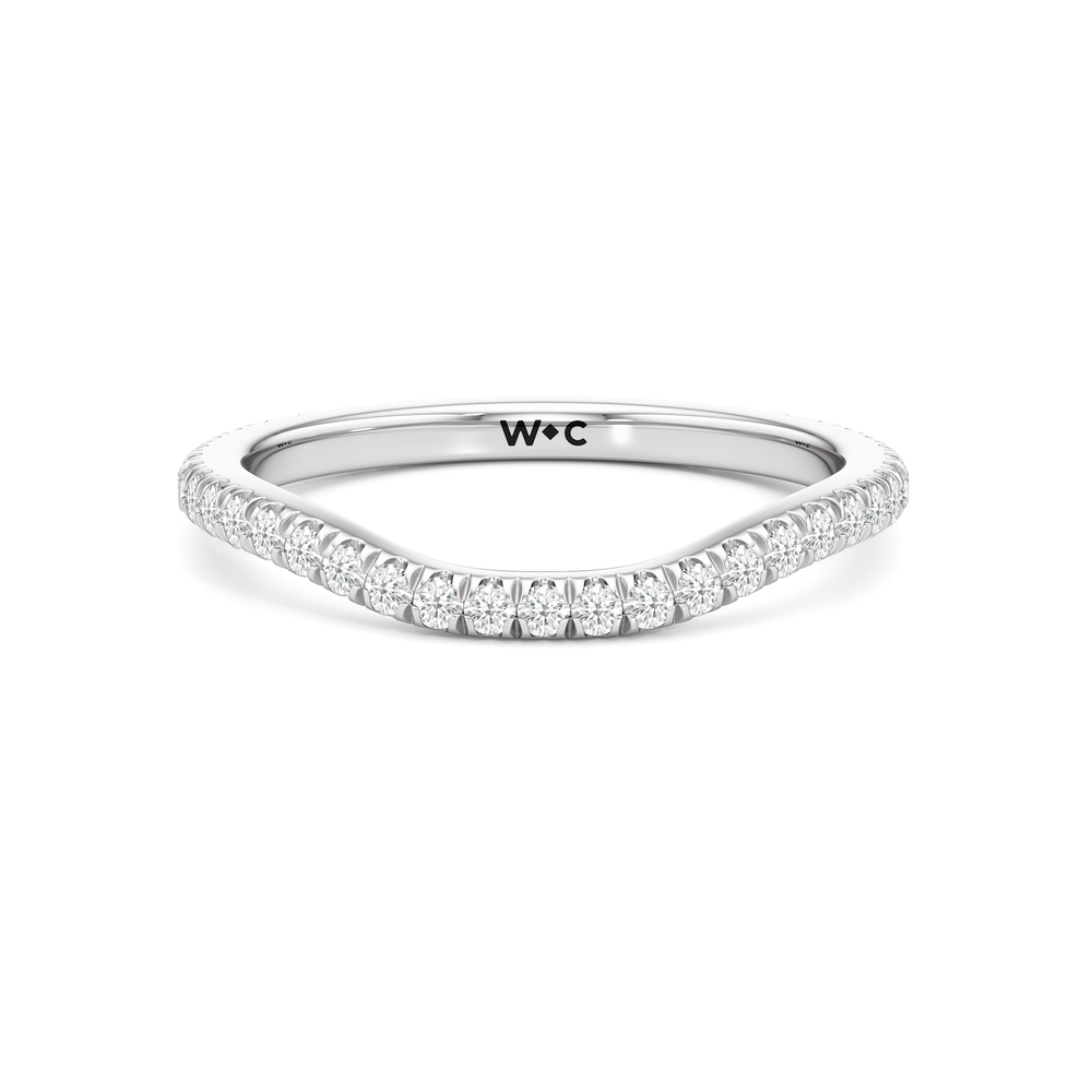 The Lorimer Diamond Wedding Band with Platinum Cut Diamond in 14KT Platinum view 1
