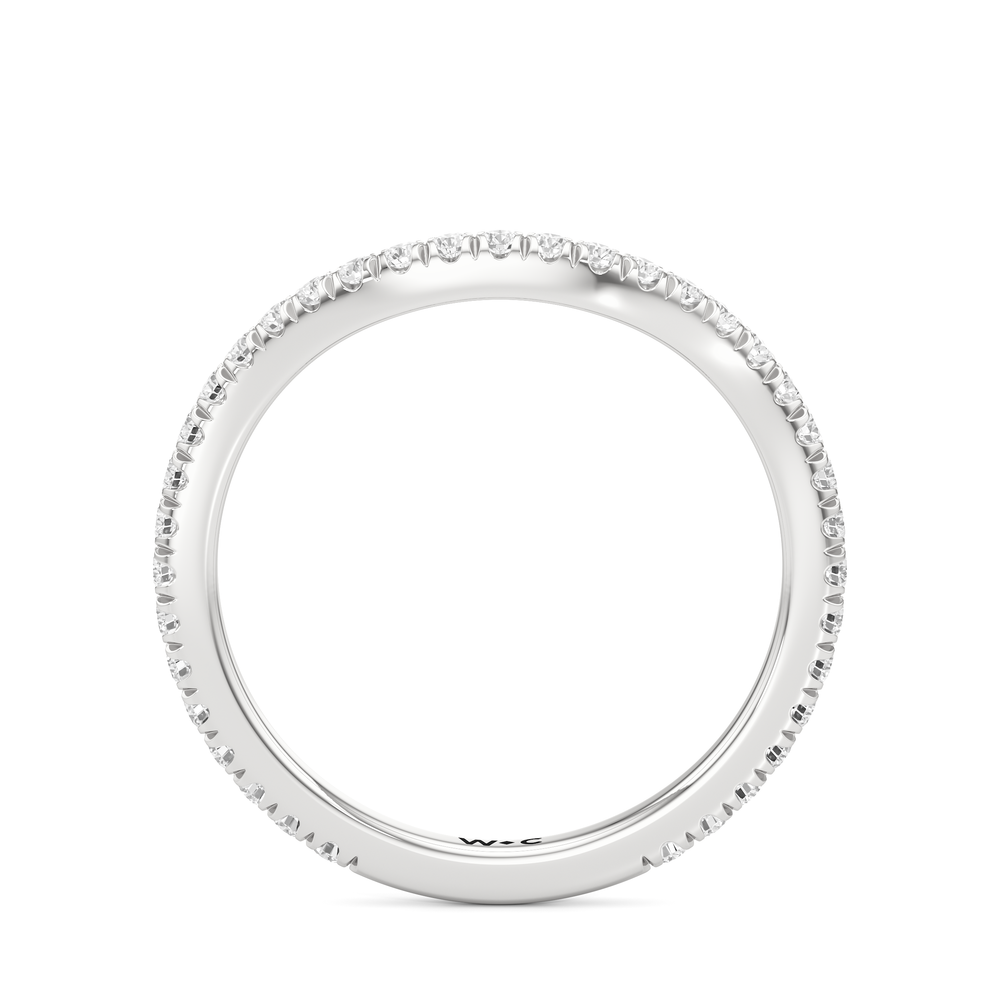 The Lorimer Diamond Wedding Band with Platinum Cut Diamond in 14KT Platinum view 2

