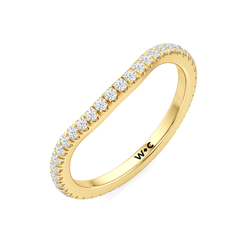 The Lorimer Diamond Wedding Band with 18KT Yellow Gold Cut Diamond in 14KT Yellow Gold view 4
