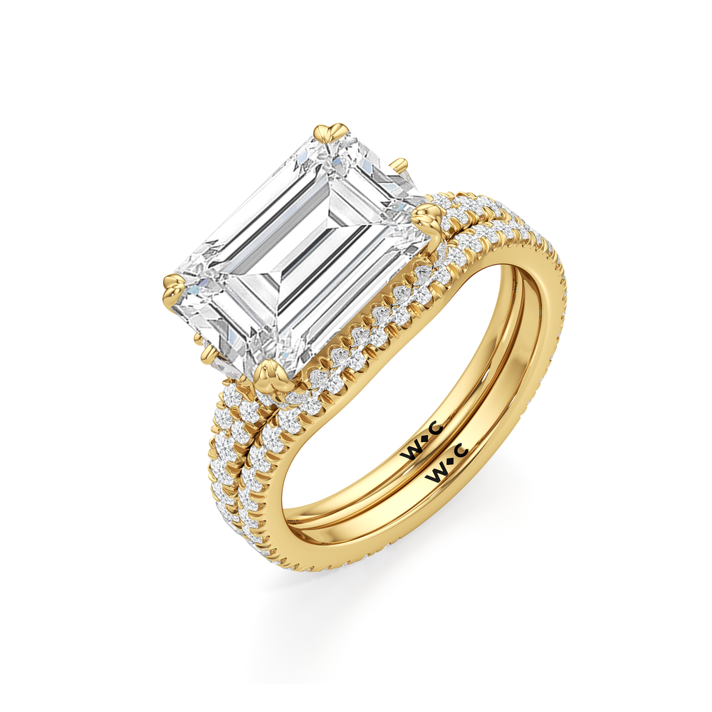 The Lorimer Diamond Wedding Band with 18KT Yellow Gold Cut Diamond in 14KT Yellow Gold view 3
