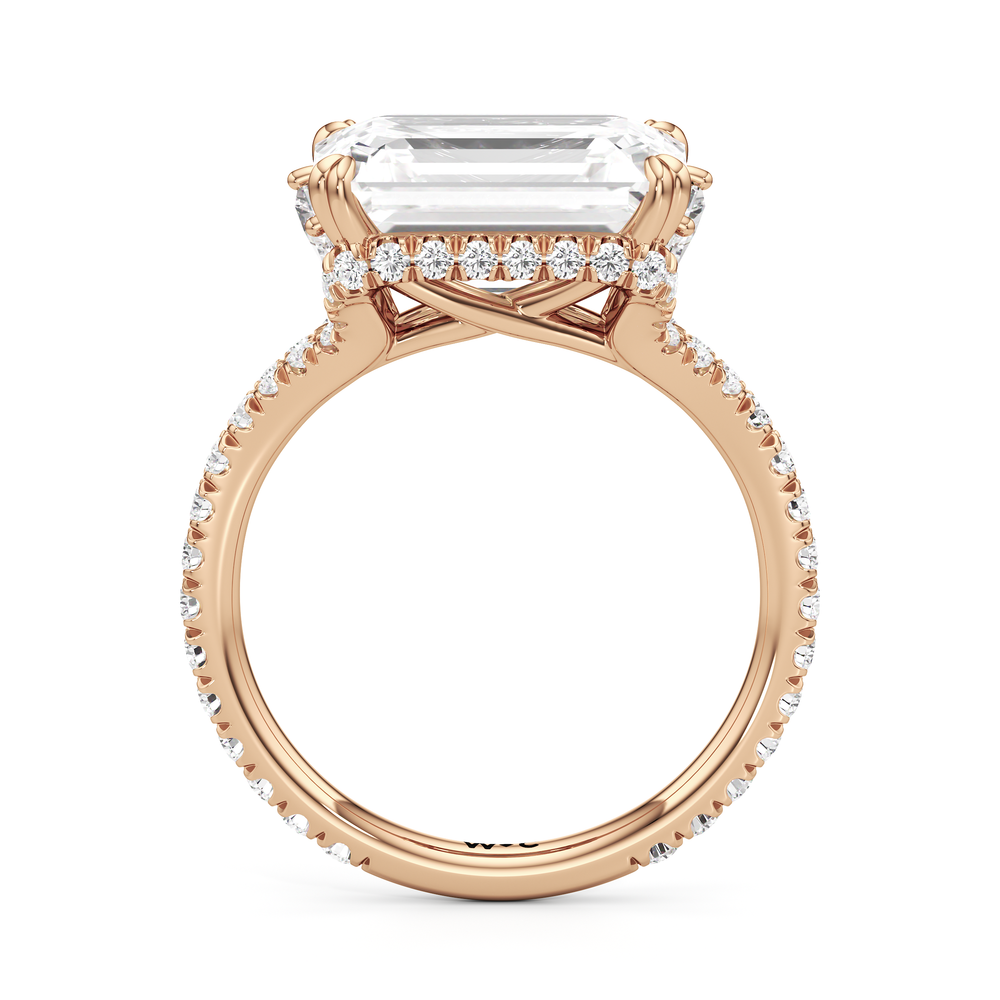 The Lorimer Ring with West Emerald Cut Diamond in 14KT Rose Gold view 3
