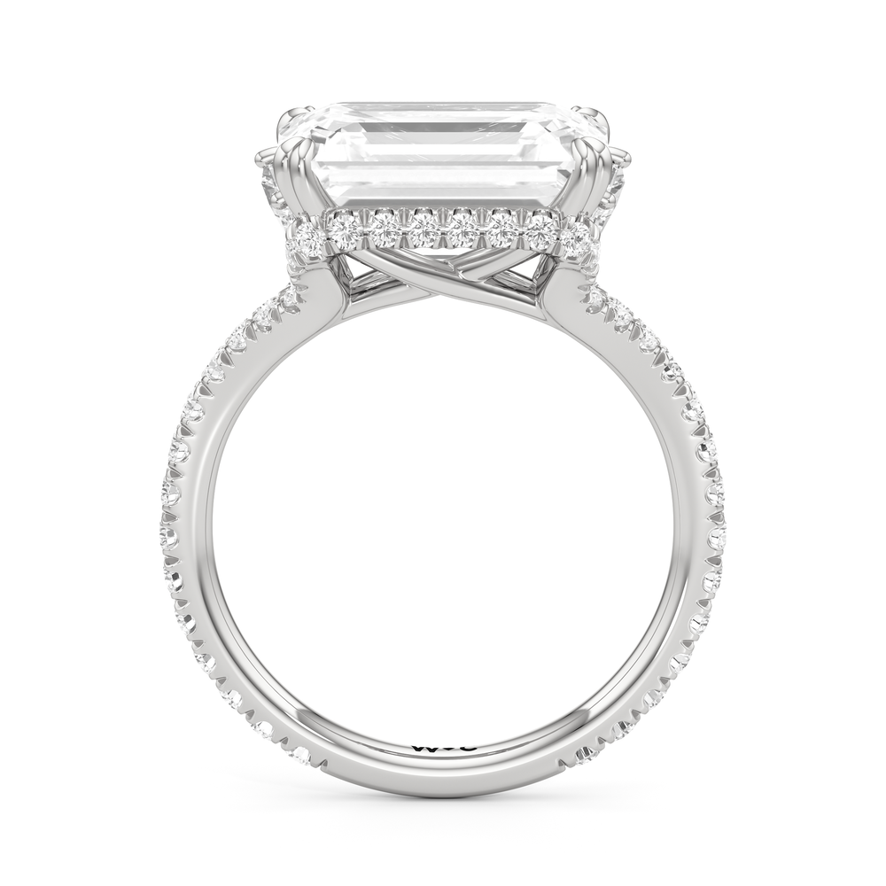 The Lorimer Ring with West Emerald Cut Diamond in 14KT Platinum view 3
