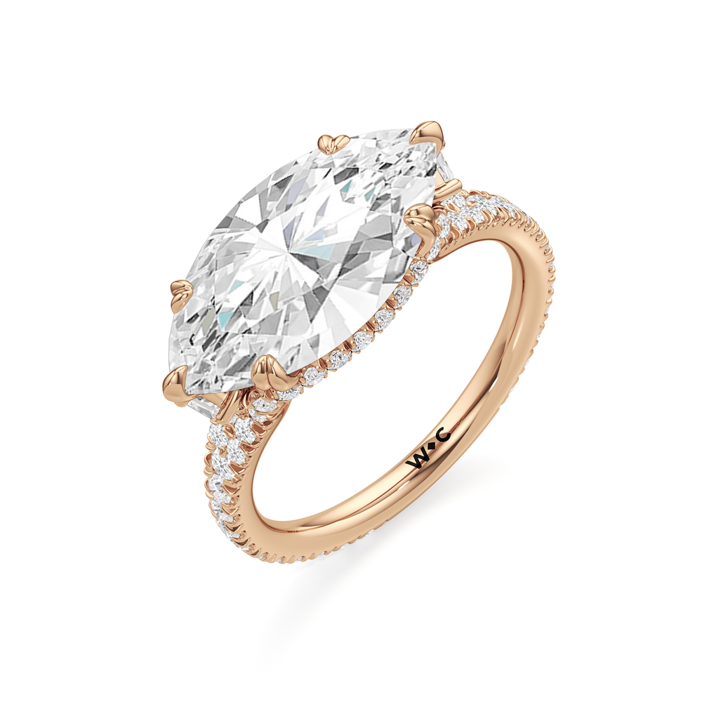 The Lorimer Ring with West Marquise Cut Diamond in 14KT Rose Gold view 4
