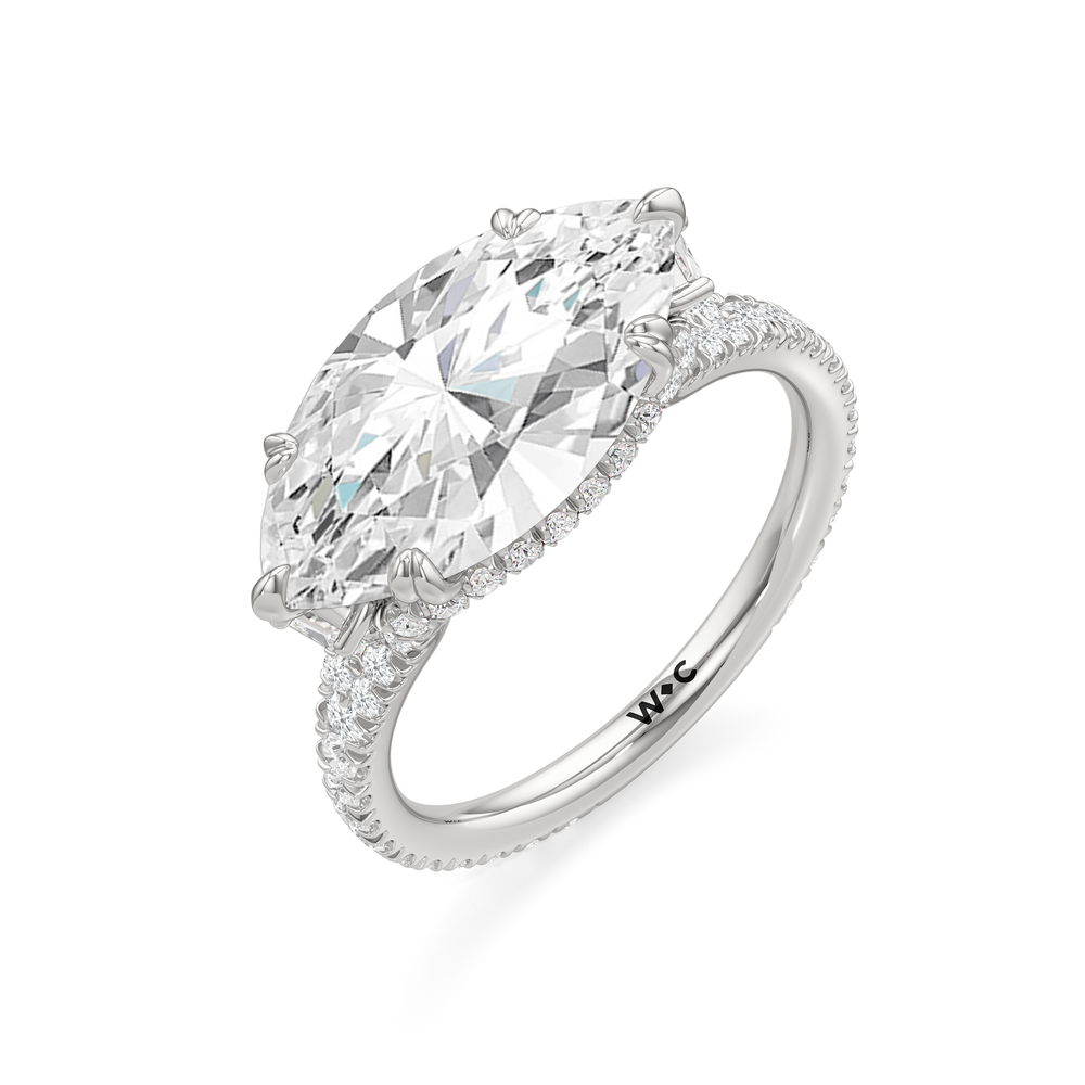 The Lorimer Ring with West Marquise Cut Diamond in 14KT Platinum view 4
