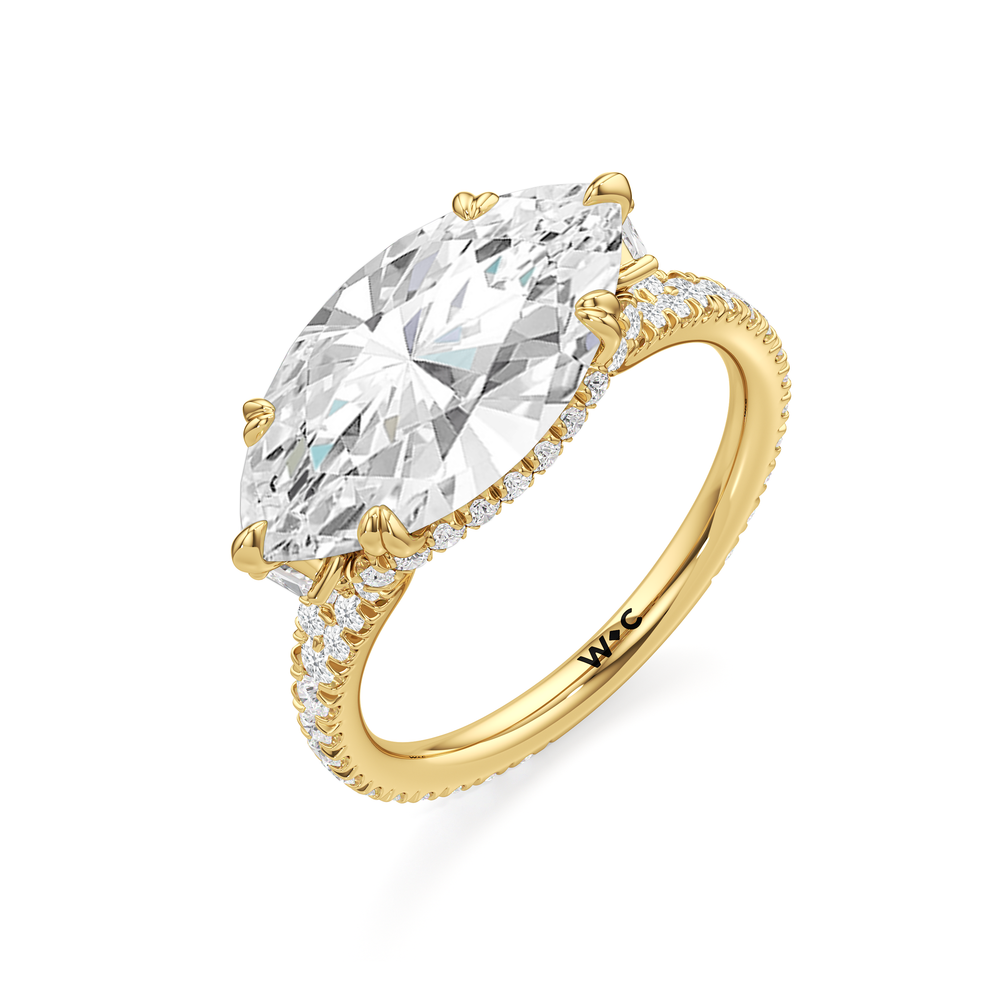The Lorimer Ring with West Marquise Cut Diamond in 14KT Yellow Gold view 4
