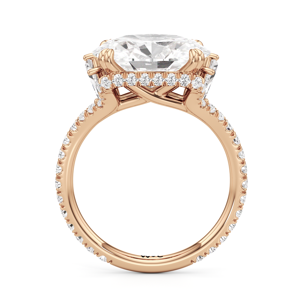 The Lorimer Ring with West Oval Cut Diamond in 14KT Rose Gold view 3
